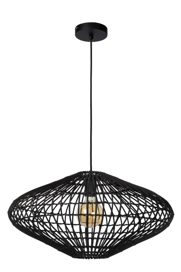 Lucide MAGALI - Hanglamp - Ø 56 cm - 1xE27 - Zwart - uitgezet